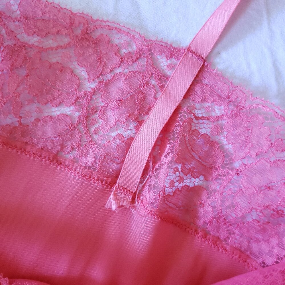 Vintage Coral Lingerie Nightdress Slip Small - Picture 7 of 14
